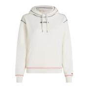 Tommy Hilfiger Modern Randig Hoodie för Kvinnor White, Dam