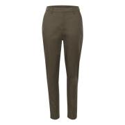 Kaffe Brun Caloraine Byxor Regular Fit Hög Midja Brown, Dam