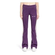 Palm Angels Flare Track Pant med Logo Print Purple, Dam