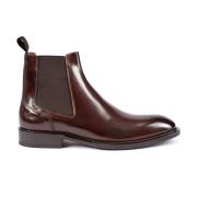 Testoni Spiral Detalj Läder Chelsea Boot Brown, Herr