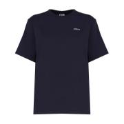 Autry Blå Jersey T-shirt med Broderad Logotyp Blue, Dam