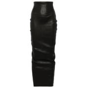 Rick Owens Svart Läder Minikjol Black, Dam