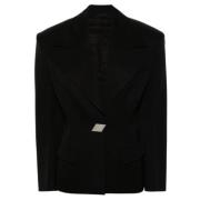 The Attico Svart Klassisk Blazer Jacka Black, Dam