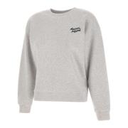 Maison Kitsuné Grå Bomulls Sweatshirt med Logodetalj Gray, Dam