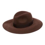 Borsalino Valkat ull Fedora Hatt Brown, Dam