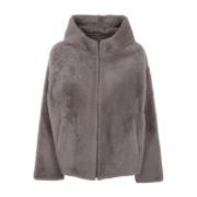 Yves Salomon Moon Lacon Jacket Gray, Dam