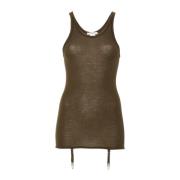 Lemaire Sömlös Suspenders Tank Top Havana Brown, Dam