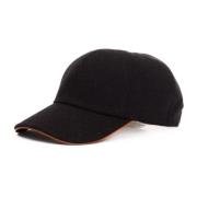 Eleventy Svart Piping Justerbar Hatt Black, Herr