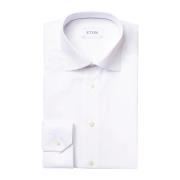 Eton Vit Twill Stretch Skjorta - Cut Away Single White, Herr