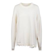 Helmut Lang Vintage Stickad Crew Neck Sweater White, Dam