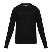 Versace Crew Neck Sweater Black, Herr