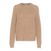 Soaked in Luxury Raglan Pullover Stickad Burro Brown, Dam