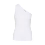 Kaffe One Shoulder Top Optical White White, Dam