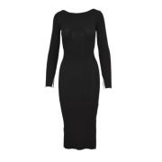 Patrizia Pepe Slim Fit Midi Klänningar Black, Dam