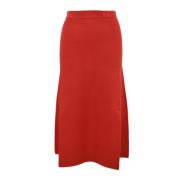 Patrizia Pepe Slim Fit Midi Kjolar Red, Dam