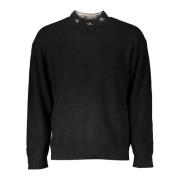 Calvin Klein Svart Bomullströja med Broderi Black, Herr