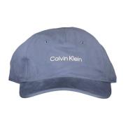 Calvin Klein Blå Herr Visor Keps med Logotyp Tryck Blue, Unisex