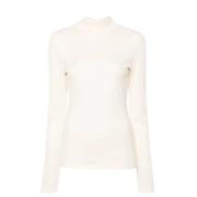 Lemaire Ljus Kräm Turtleneck Sweater Beige, Dam