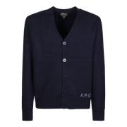 A.p.c. Mysig Stickad Kofta Blue, Herr