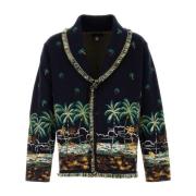 Alanui Hawaiian Broderad Ull Cardigan Multicolor, Herr