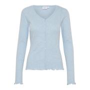 Saint Tropez Heather Melange Cardigan Top Blue, Dam