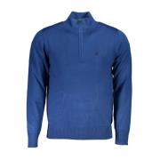 U.s. Polo Assn. Blå Broderad Half-Zip Tröja Blue, Herr