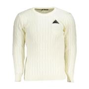 U.s. Polo Assn. Twisted Fabric Crew Neck Sweater White, Herr