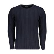 U.s. Polo Assn. Blå Crew Neck Sweater Kontrastdetaljer Blue, Herr