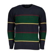 U.s. Polo Assn. Blå Crew Neck Sweater Kontrastdetaljer Multicolor, Her...