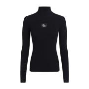 Calvin Klein Svart Roll Neck Sweater Black, Dam