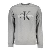 Calvin Klein Herr Grå Sweatshirt Långärmad Logo Gray, Herr