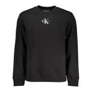 Calvin Klein Svart Sweatshirt med Långa ärmar Broderad Logotyp Black, ...