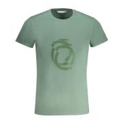 Trussardi Grön T-shirt med korta ärmar och logotyp Green, Herr