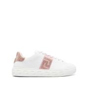 Versace Kristalldekorerade Vita Sneakers White, Dam