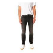 Denham Lågmidjade Straight Fit Jeans Black, Herr