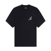 Axel Arigato Svart Broderad T-shirt Black, Herr