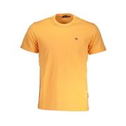 Napapijri Orange Bomull T-shirt med Signatur Broderi Orange, Herr