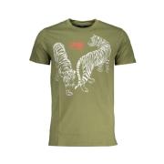 Cavalli Class Grön Bomull Logo Print T-shirt Green, Herr