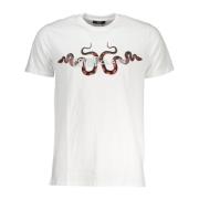 Cavalli Class Vit T-shirt med korta ärmar och logotyptryck White, Herr