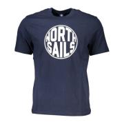 North Sails Blå T-shirt med korta ärmar och logotyptryck Blue, Herr