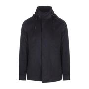 Ermenegildo Zegna Vattenavvisande Navy Blue Cashmere Overjacka Black, ...