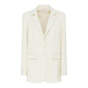 Patrizia Pepe Kräm Enkelknäppt Blazer Klassisk Passform Beige, Dam