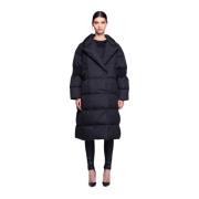 Silvian Heach Oversized Lång Pufferjacka Black, Dam