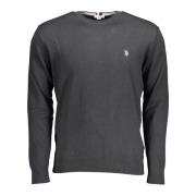 U.s. Polo Assn. Svart Långärmad Skjorta med Broderad Logo Black, Herr