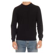 Barba Svart Crewneck Ulltröja Black, Herr