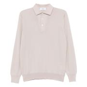 Lardini Ull Polo Skjorta Beige, Herr