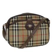 Burberry Vintage Pre-owned Canvas axelremsvskor Beige, Dam