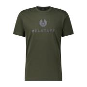 Belstaff Bomull Logo T-shirt Klassisk Passform Green, Herr