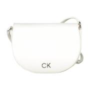 Calvin Klein Vit Axelväska med Justerbar Rem White, Dam