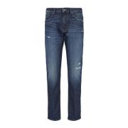 Emporio Armani Slim Fit Denim Jeans Låg Midja Blue, Herr